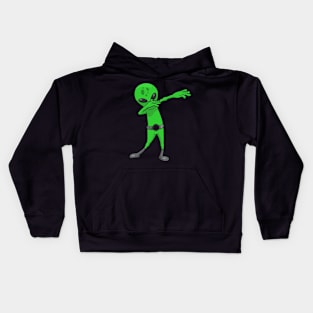 halloween dabbing alien Kids Hoodie